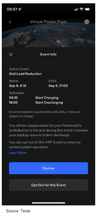 Tesla's message during the power surge in California