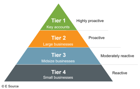 Level of service for small and midsize business customer accounts