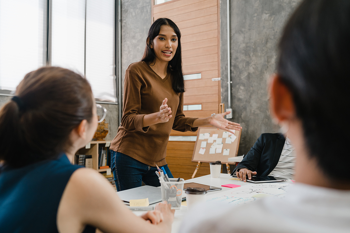 Small group collaborating