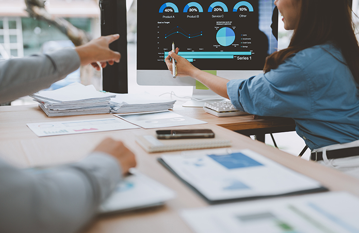 Group gathered together and talking