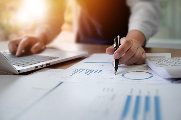 Person working with data