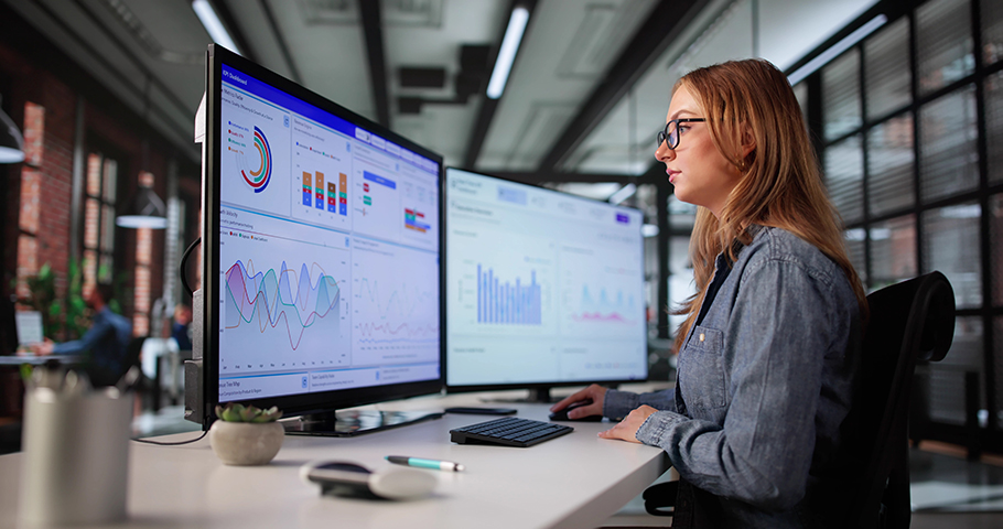 Woman working at computer