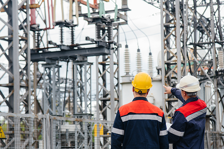 Workers at power plant