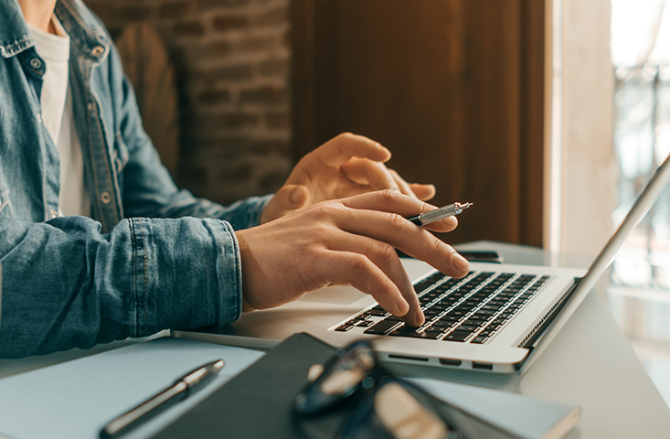 Person working on laptop