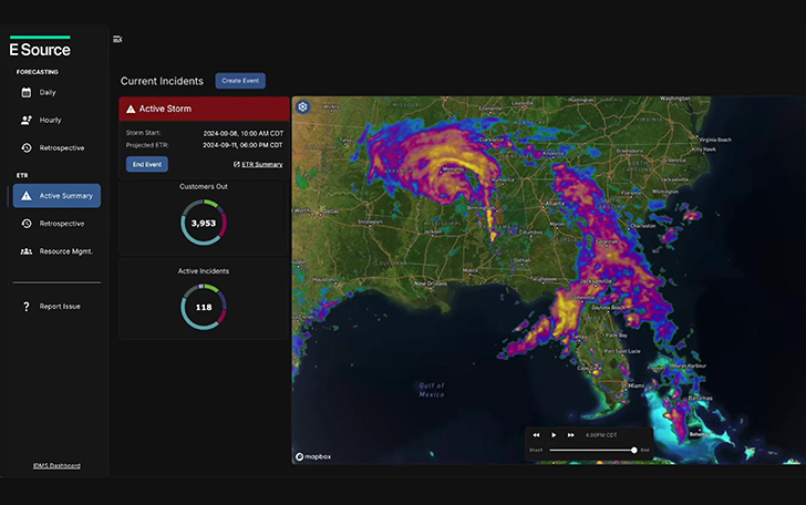 Image of storm on dashboard