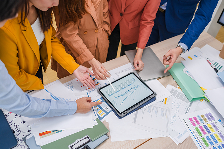 People collaborating over data