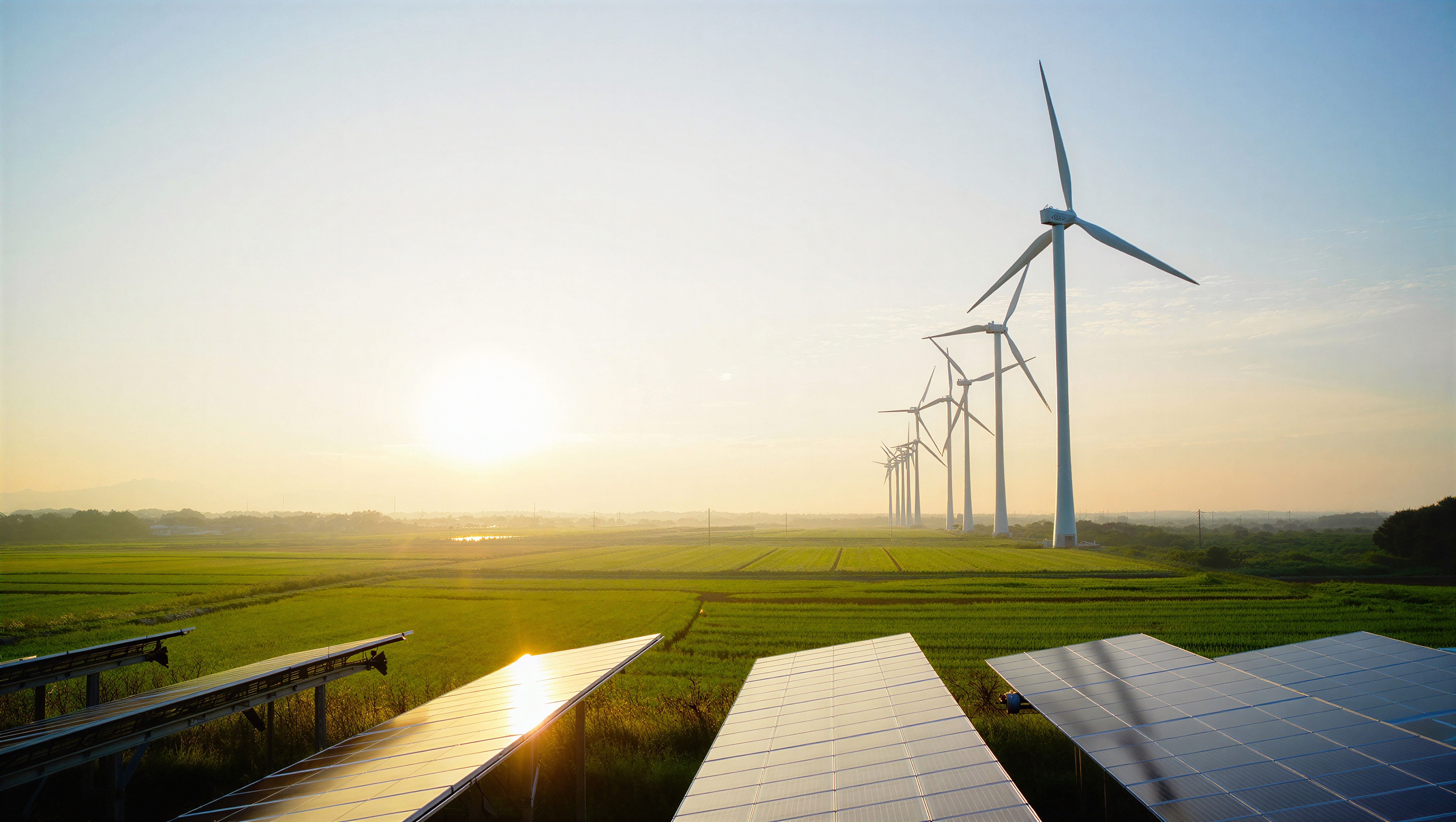 Solar panels with wind turbines
