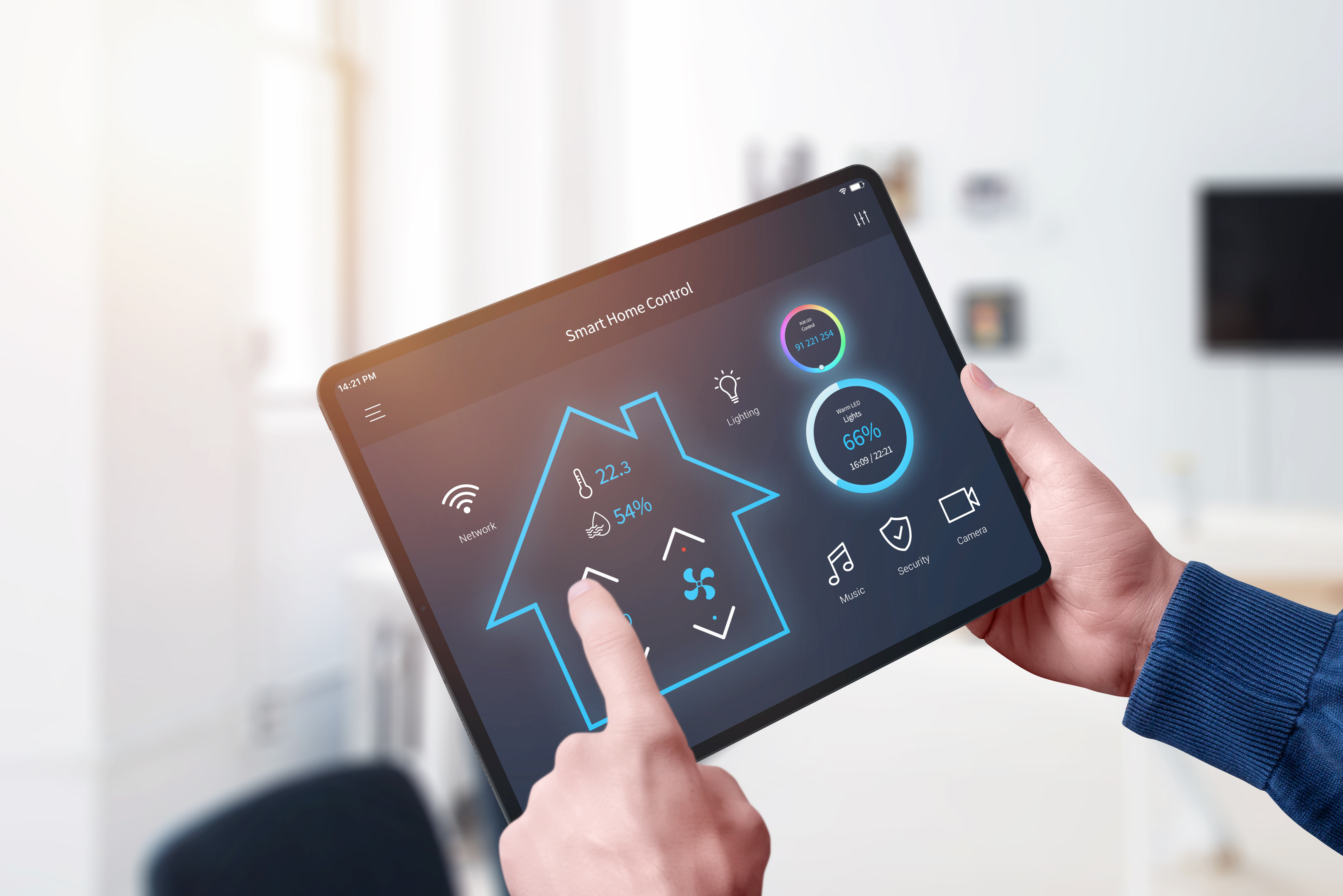 Tablet with home energy dashboard