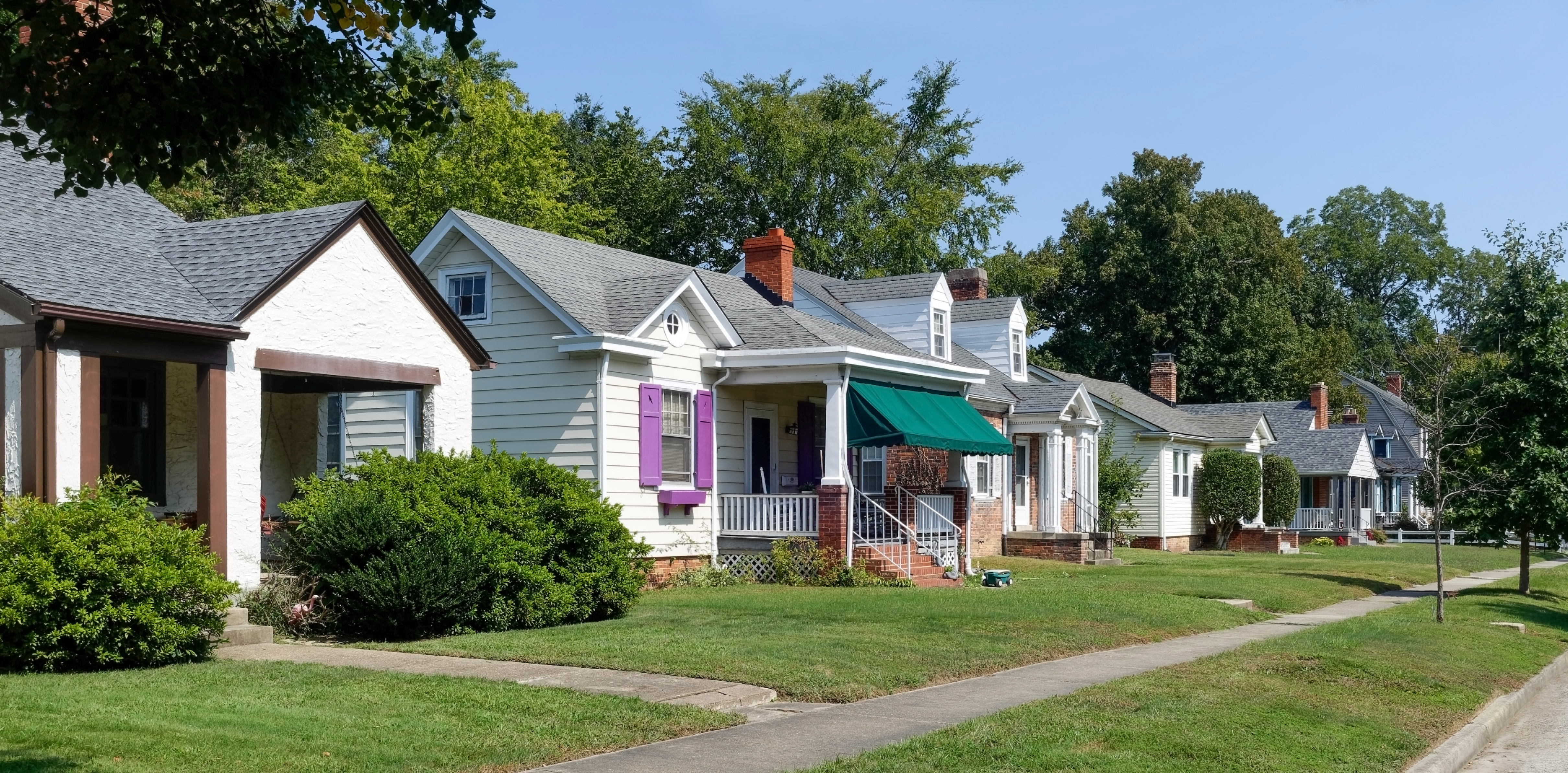 Row of small single family homes