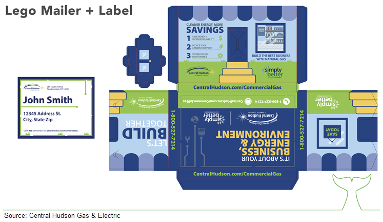Image of Central Hudson Gas & Electric's foldable mailer promoting its commercial gas program.