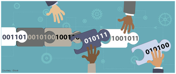 Blockchain Illustration showing the concept of blockchain