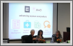 This image shows a panel of women business leaders at an AWE event This image shows a panel of women business leaders at an AWE event