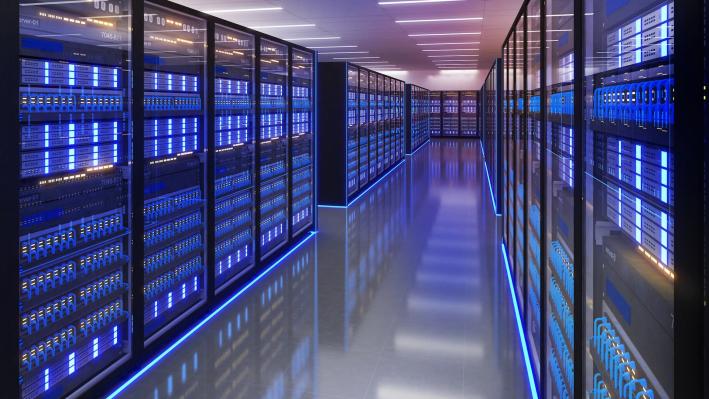 Hall in data center.