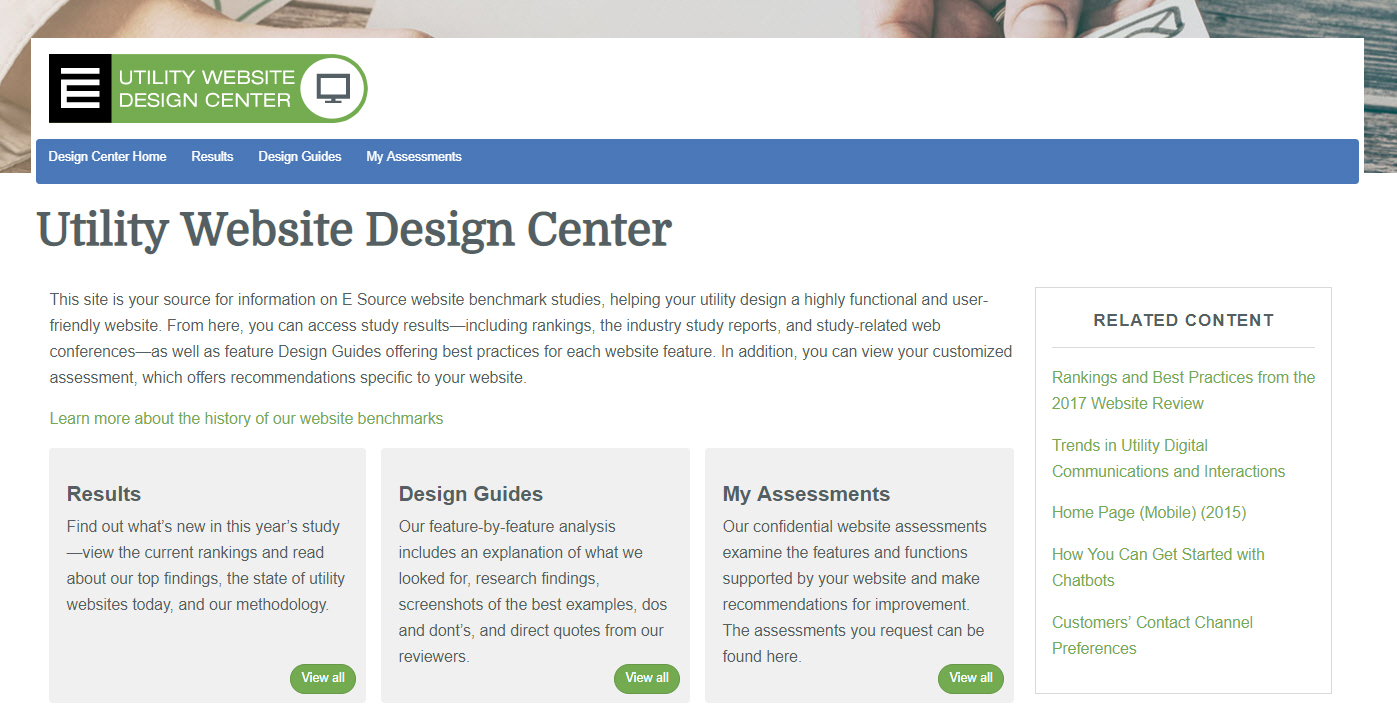 The E Source Utility Website Design Center
