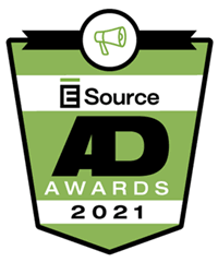 This is the logo for the 2021 E Source Utility Ad Awards Contest