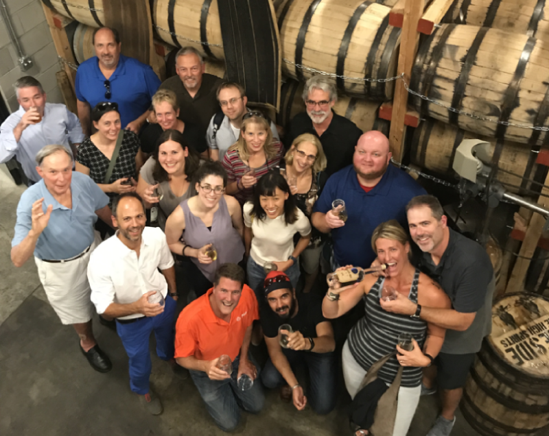 Image of Forum attendees at a brewery tour